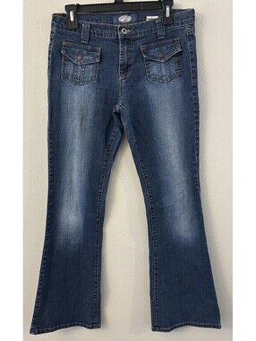 Vintage Dark Wash Front Pocket Just U.S.A. Bootcut Jeans Juniors Size 9